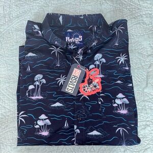New RSVLTS Men's Navy Tropical Surf Collection Isle Be Exclusive 2XL Shirt